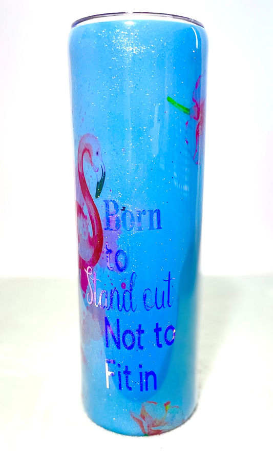 Flamingos Stand Out Glitter Tumbler