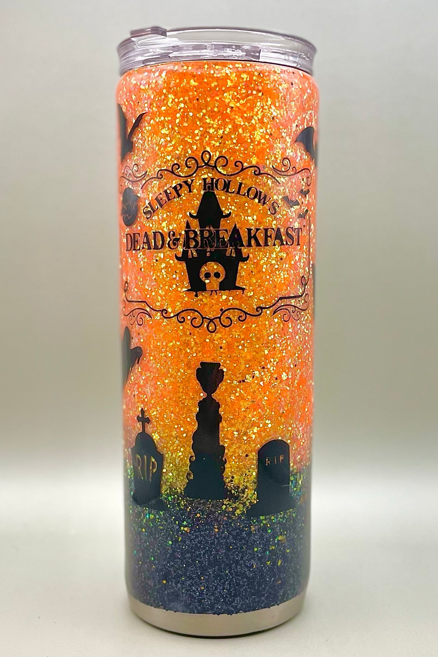 Sleep Hollow Dead & Breakfast Halloween Glitter Tumbler