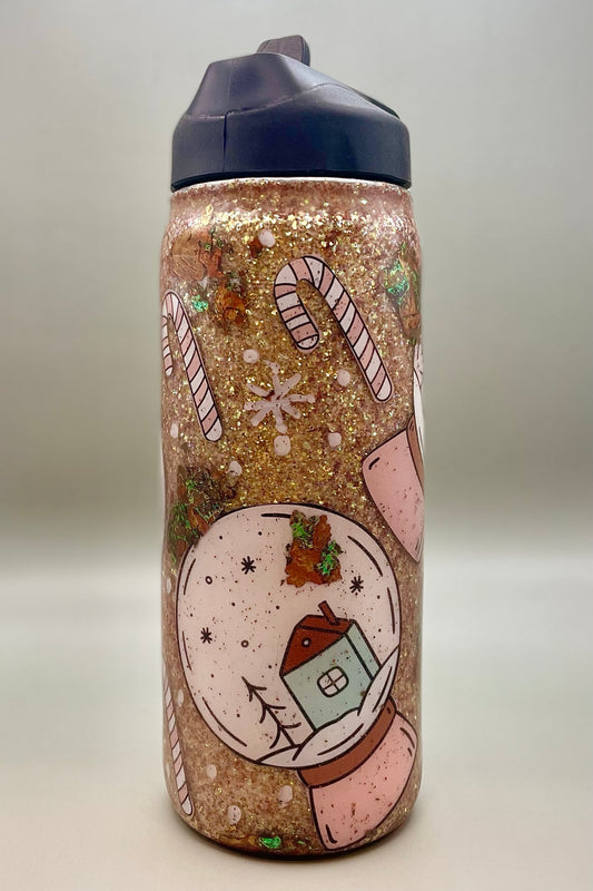 Country Christmas Snow Globe Glitter Tumbler