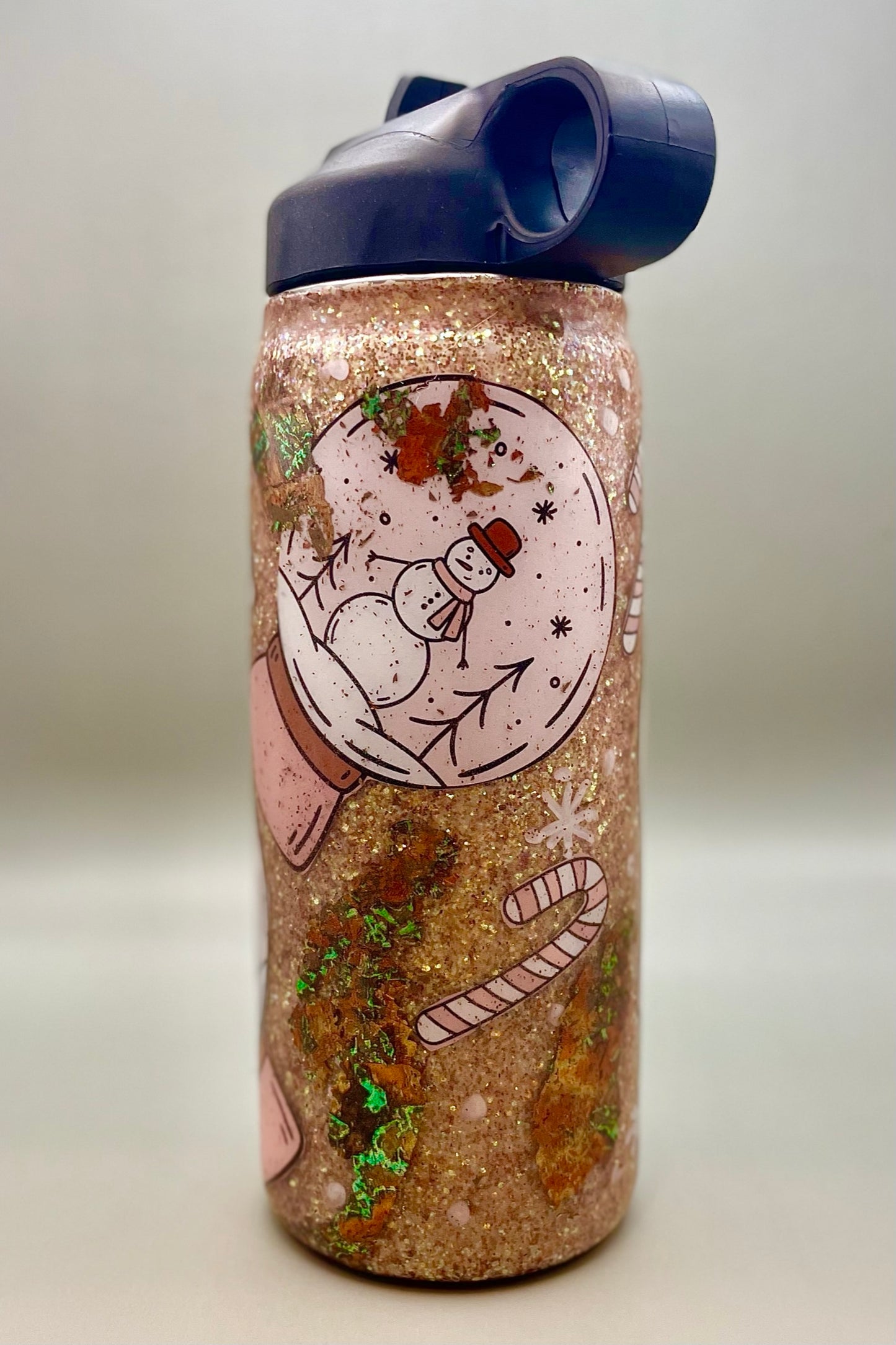 Country Christmas Snow Globe Glitter Tumbler