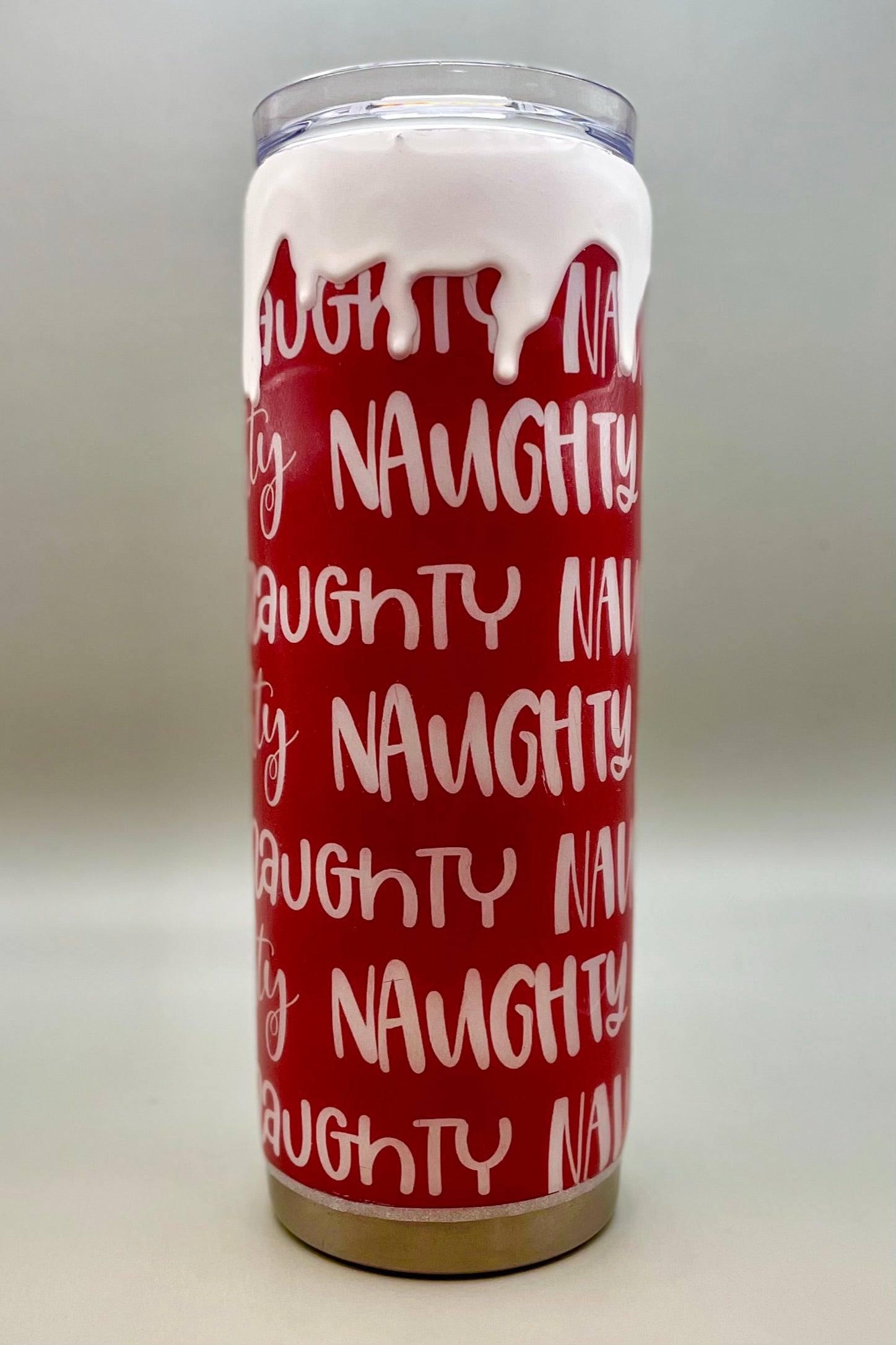 Snow Capped Naughty List Glitter Tumbler