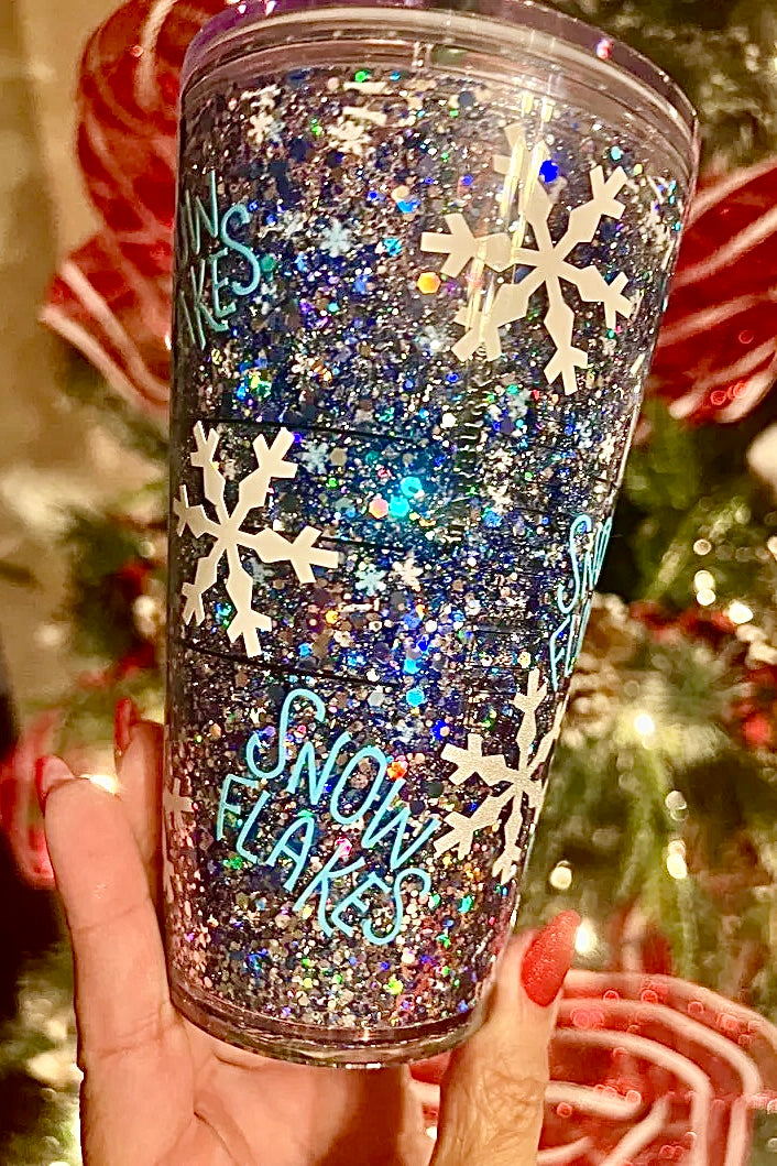 Frozen Holiday Snow Globe Tumbler