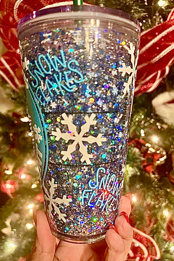 Frozen Holiday Snow Globe Tumbler