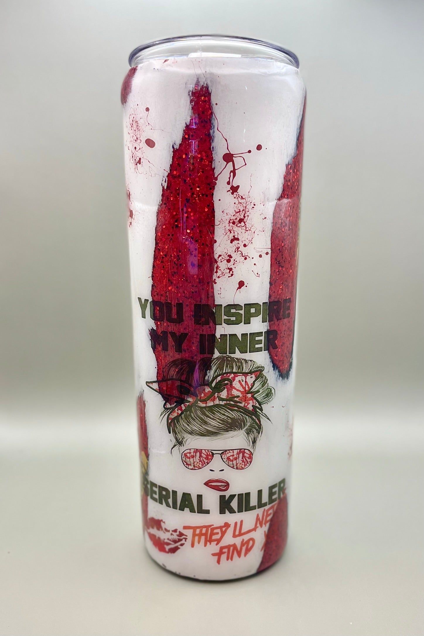 Inner Serial Killer Peekaboo Glitter Tumbler