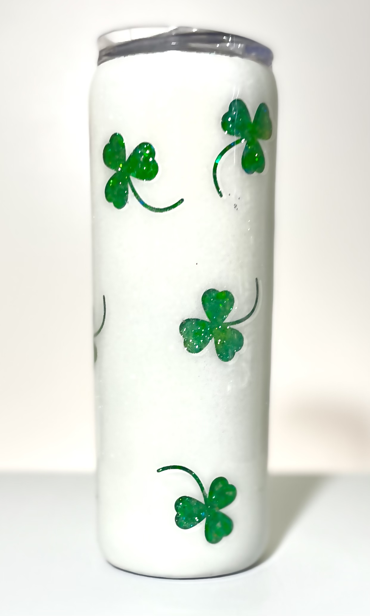 Irish Kisses Shamrock Wishes Glitter Tumbler