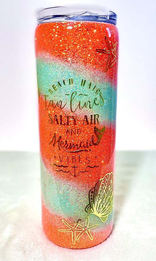 Mermaid Vibes Glitter Tumbler