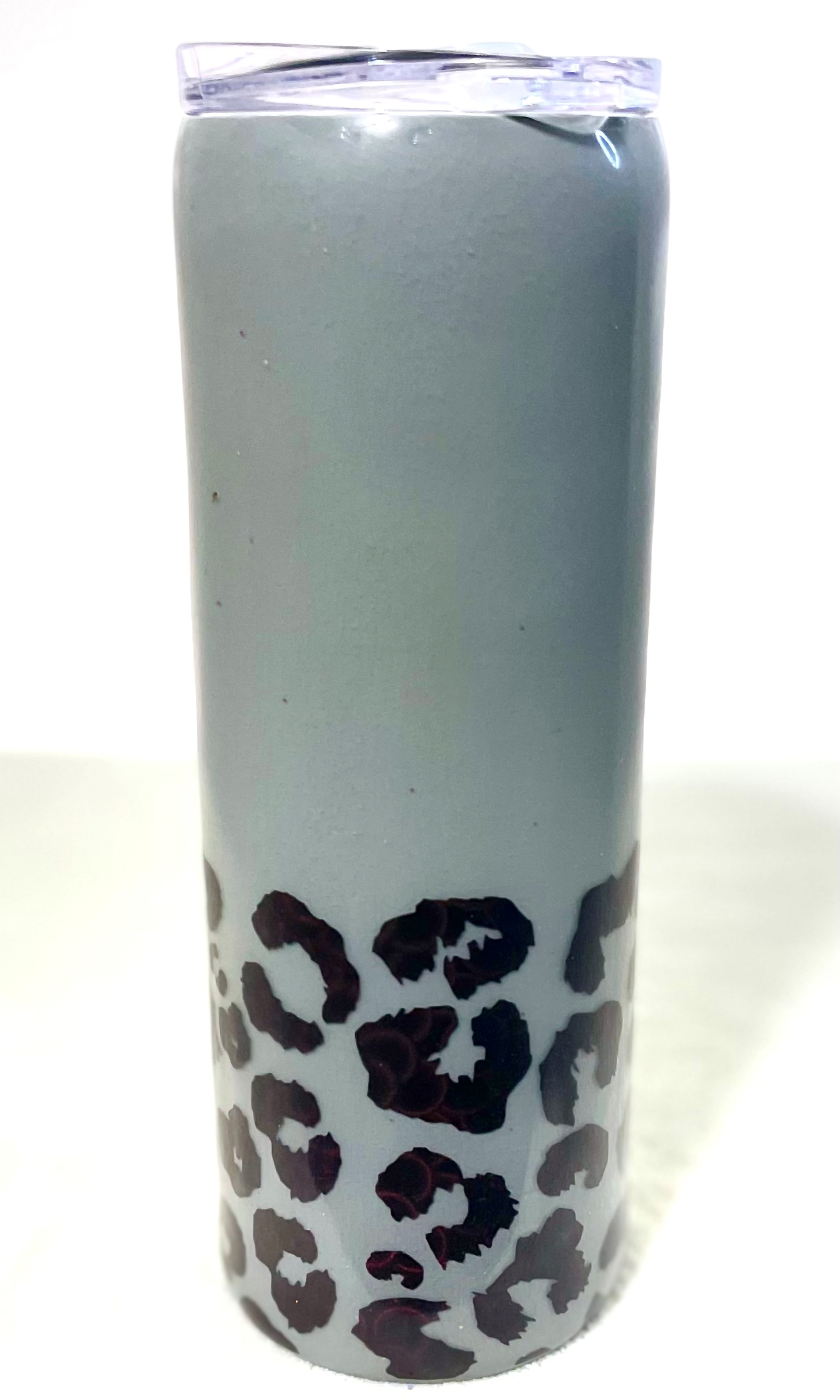 Personalized Cheetah Print Glitter Tumbler