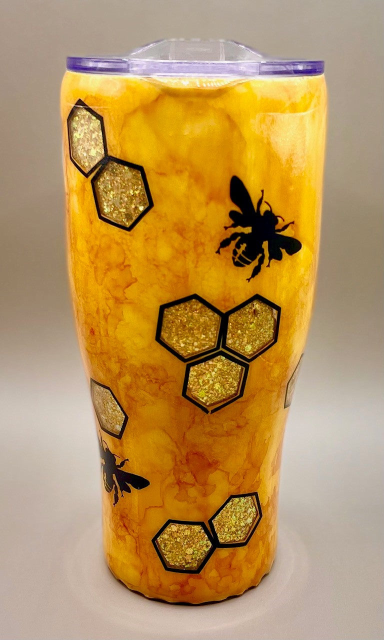 Queen Bee Peekaboo Glitter Tumbler