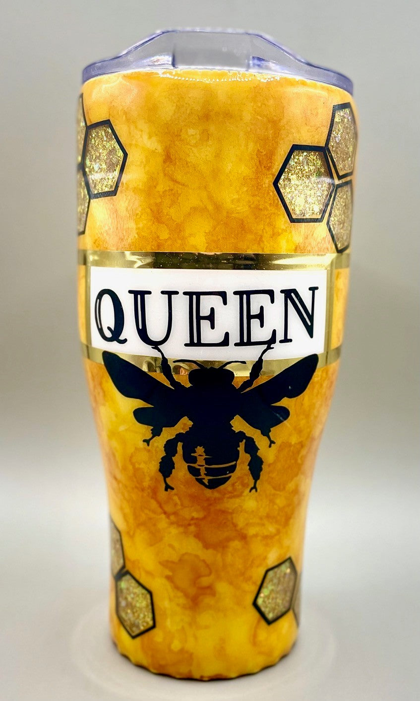 Queen Bee Peekaboo Glitter Tumbler