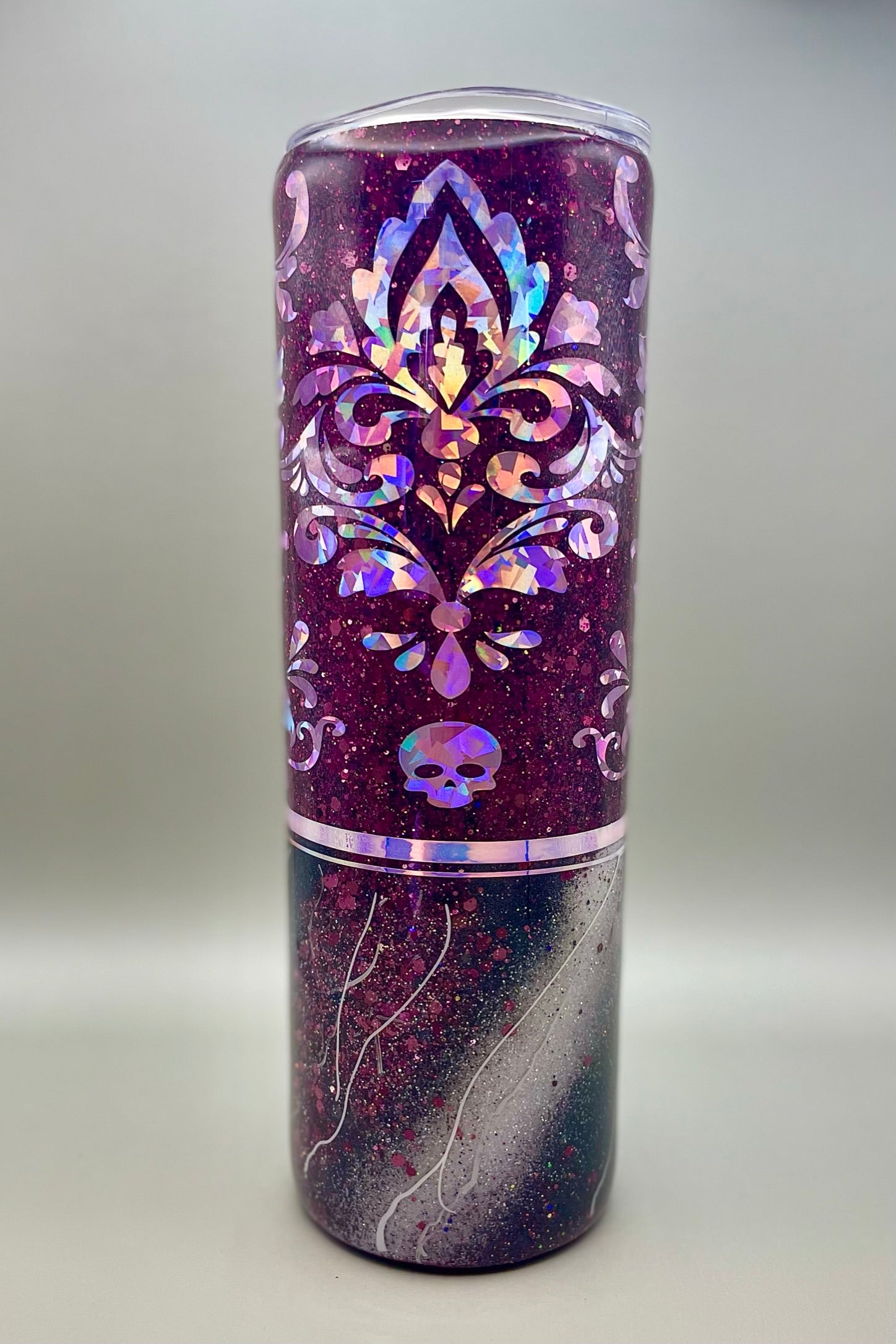 Voodoo Skulls Glitter Tumbler