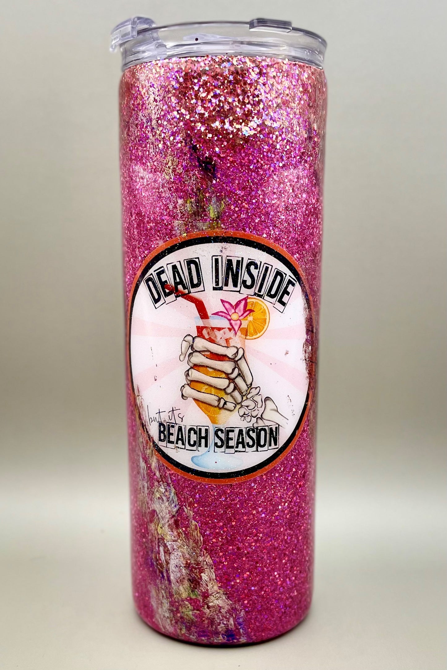 Beach Please Glitter Tumbler