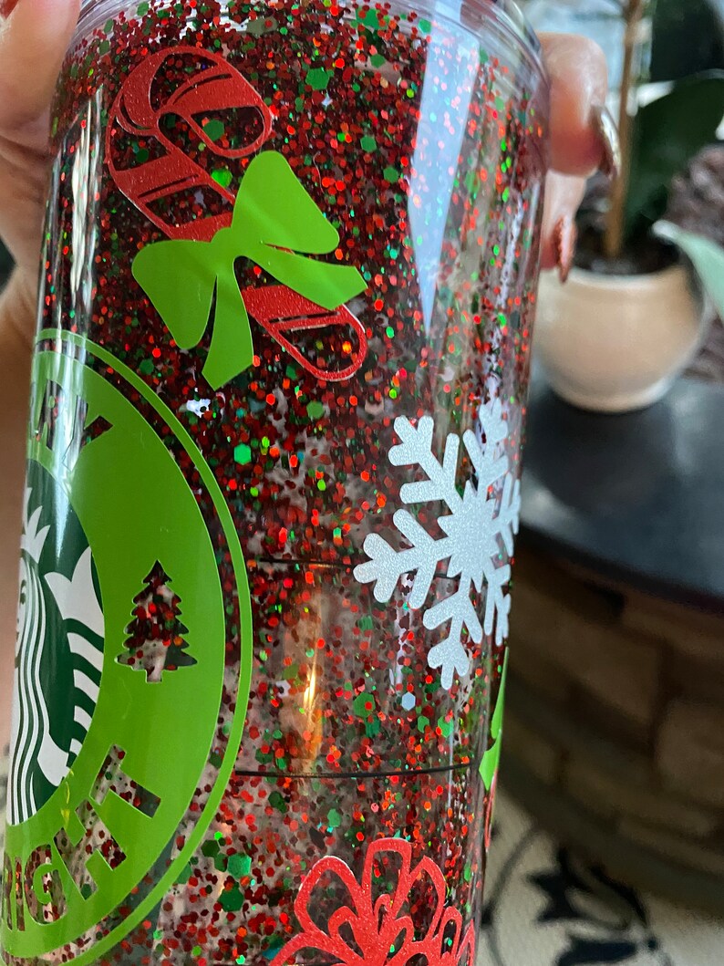 Merry and Bright Holiday Snow Globe Tumbler