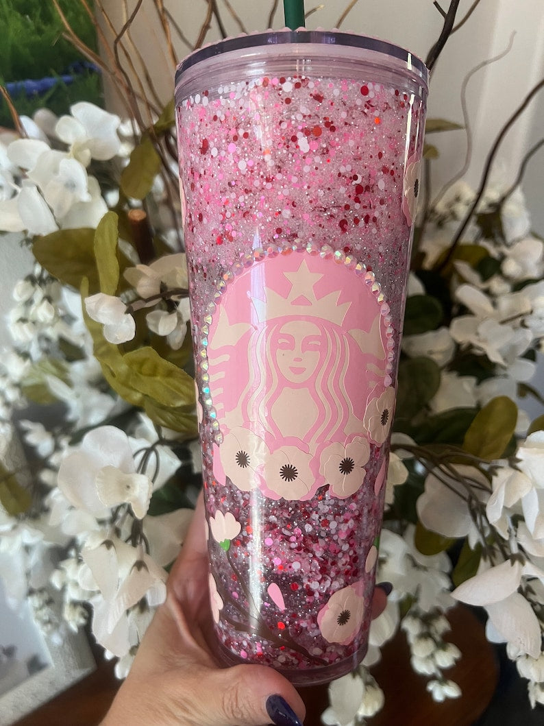 Cherry Blossom Snow Globe Tumbler