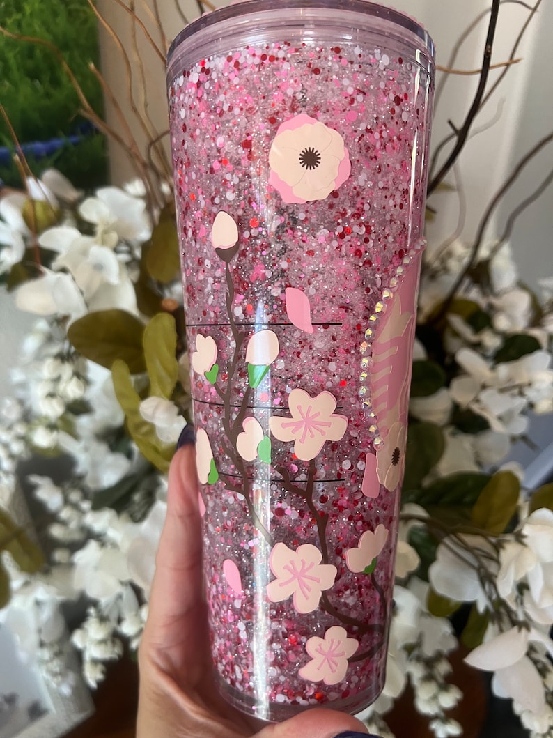 Cherry Blossom Snow Globe Tumbler