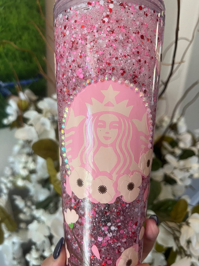 Cherry Blossom Snow Globe Tumbler