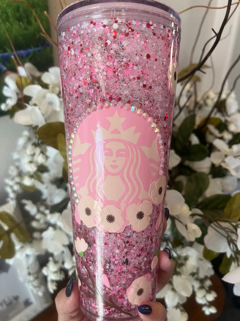 Cherry Blossom Snow Globe Tumbler