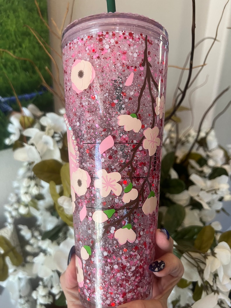 Cherry Blossom Snow Globe Tumbler