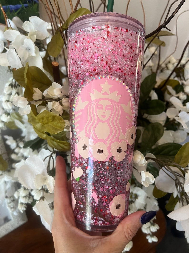 Cherry Blossom Snow Globe Tumbler