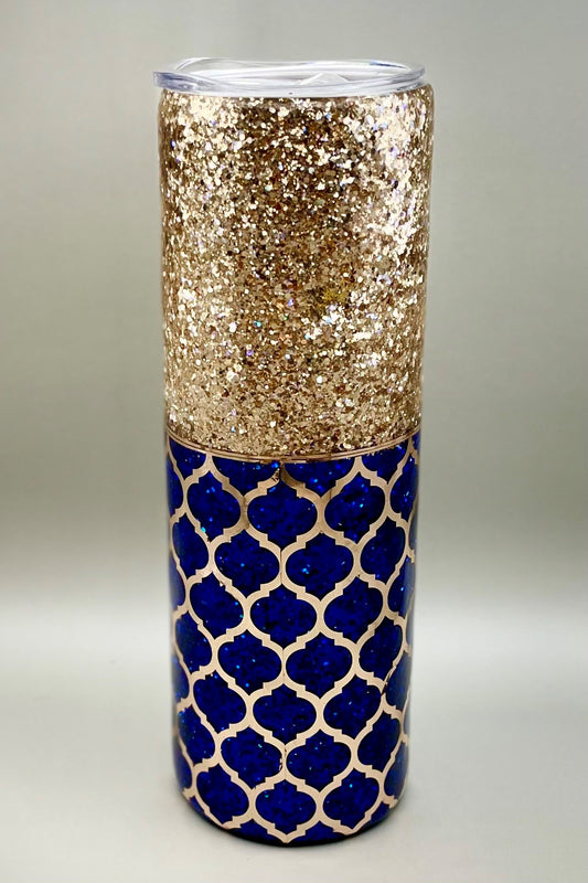 Moroccan Ogee Glitter Tumbler